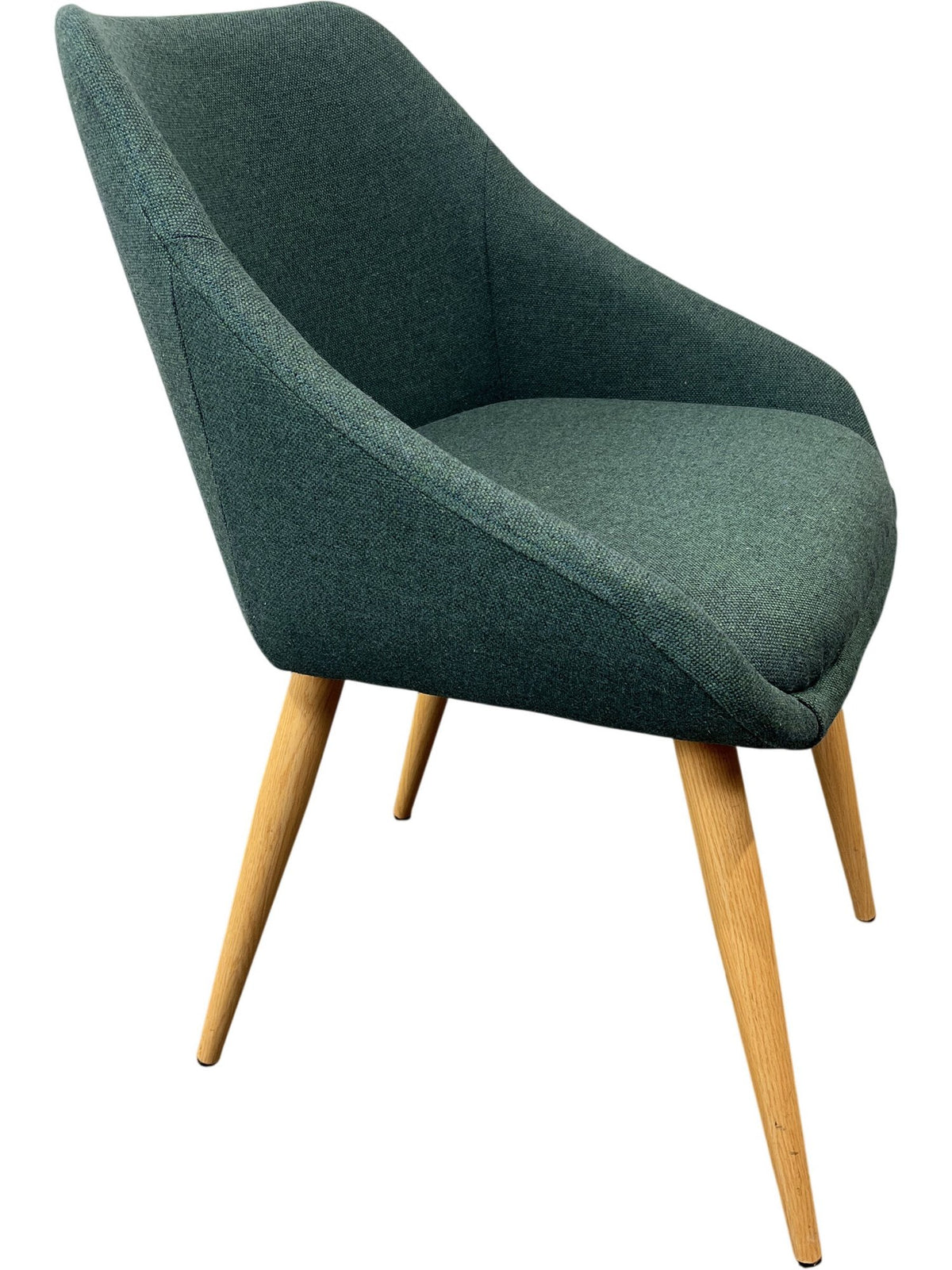 Contemporary Upholstered Armchair Chair Green Turquoise Fabric (Pre-Loved)