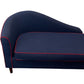 Reupholstered Chaise Longue Sofa Blue With Red Trim (Pre-Loved)