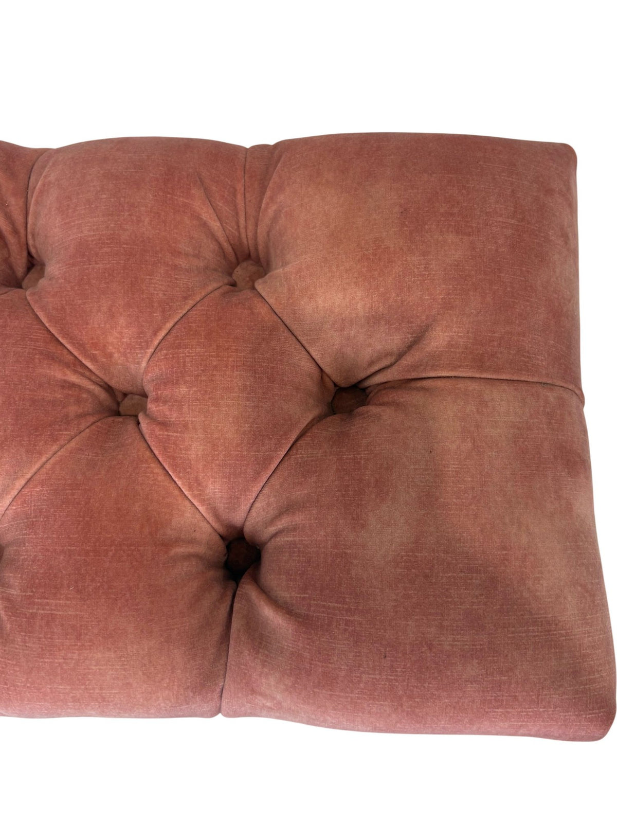 Vintage Pink Upholstered Footstool with Black Ornate Legs (Pre-Loved)