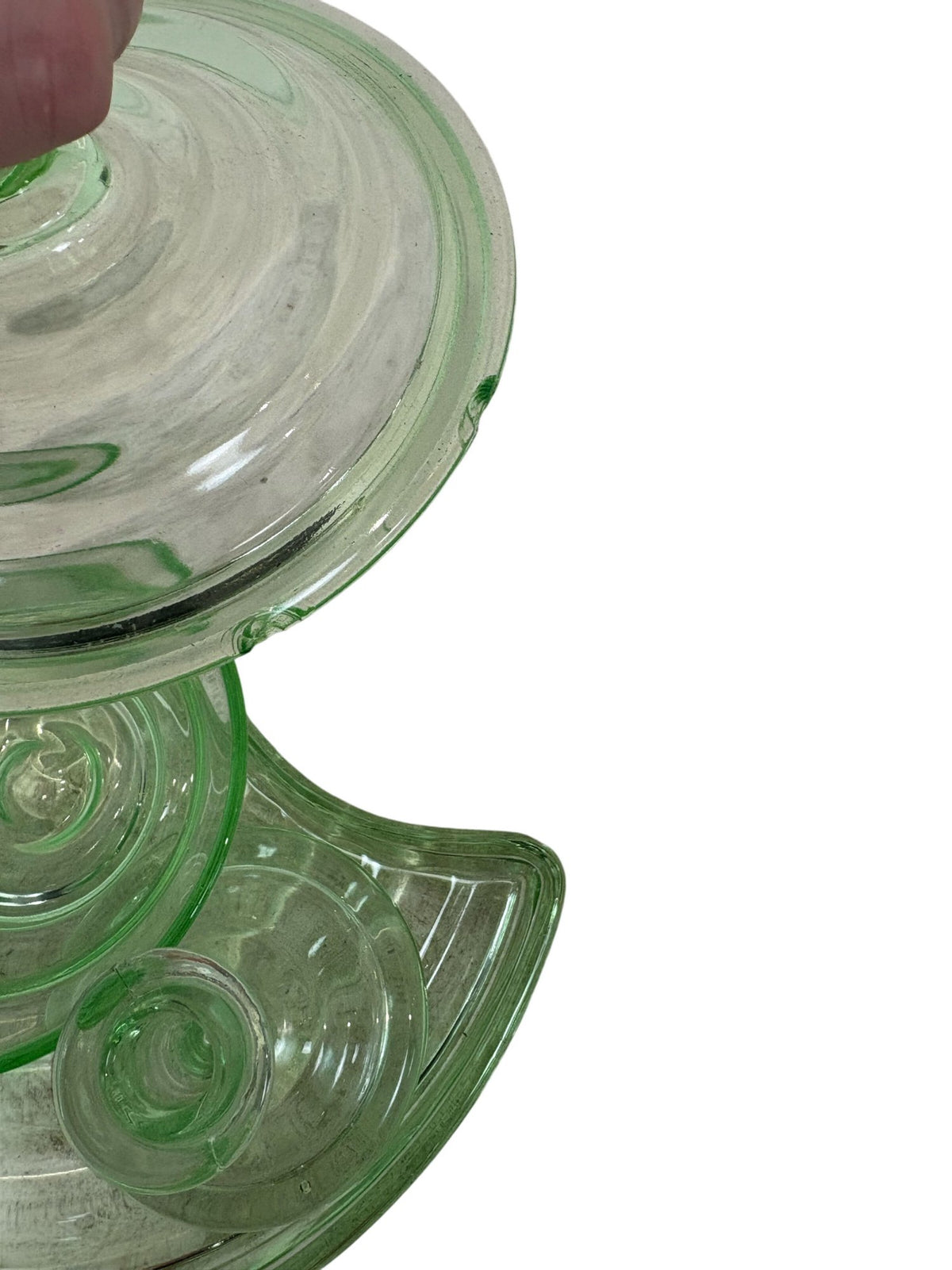Green Glass Vanity Set with Lid (Pre-Loved)