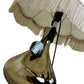 Gold Tone Table Lamp with Cream Fringed Shade Vintage Style (Pre-Loved)