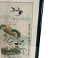 Oriental Painting Framed Scroll Art Birds Floral Design (Pre-Loved)