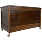Antique Wooden Storage Chest on Casters with Hinged Lid (Pre-Loved)