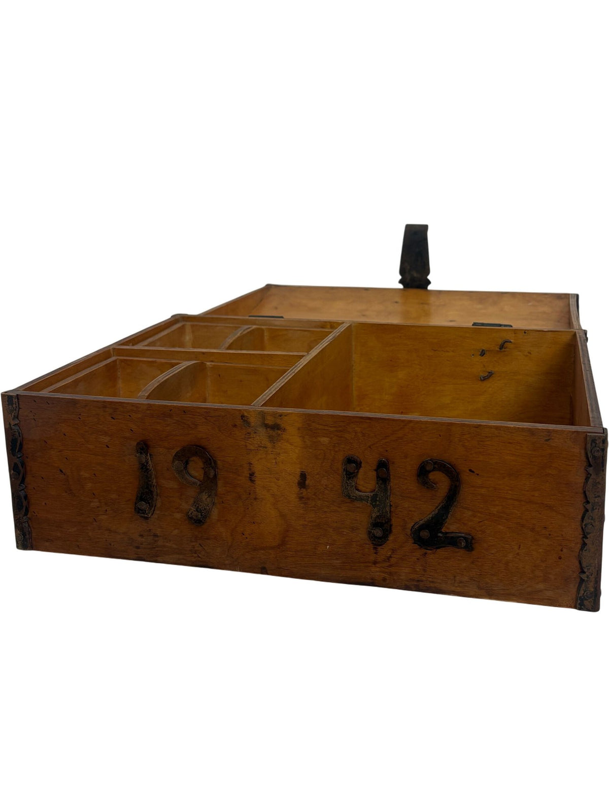 Vintage Wooden Shadow Box 1942 with Metal Accents (Pre-Loved)