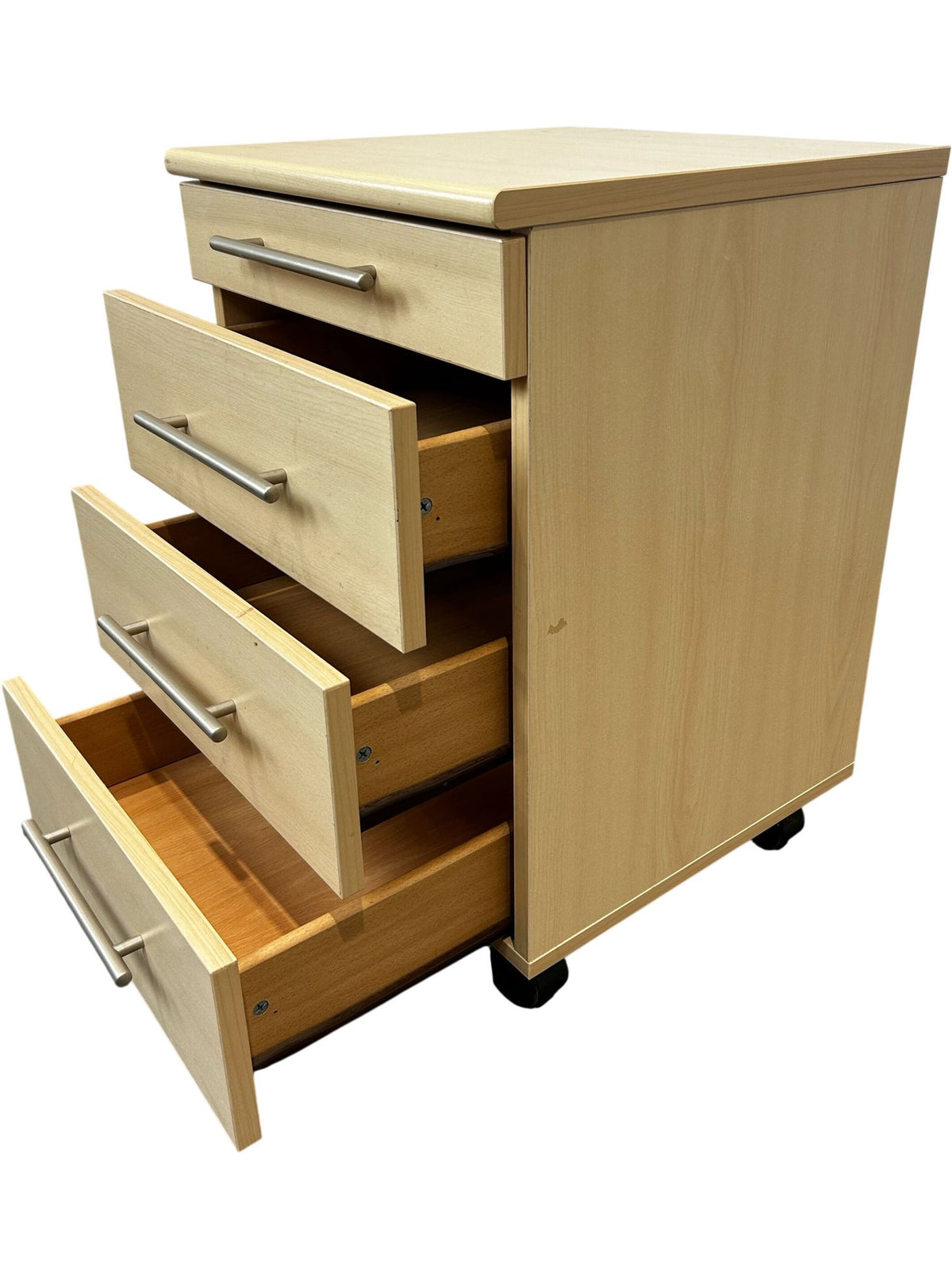4 Drawer Mobile Office Filing Cabinet Storage Unit on Wheels (Pre-Loved)