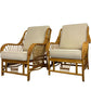 Mid Century Vintage Boho Bamboo Rattan Lounge Chairs Set of Two(Pre-Loved)