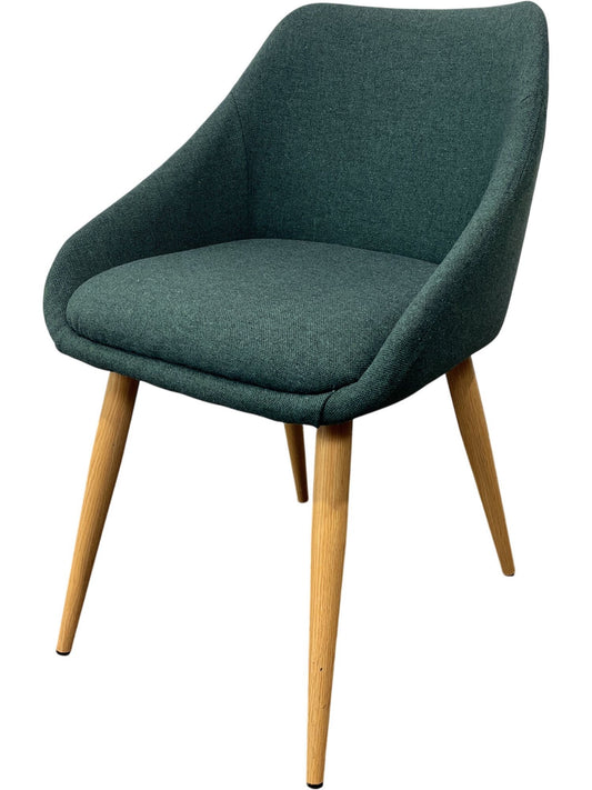 Contemporary Upholstered Armchair Chair Green Turquoise Fabric (Pre-Loved)