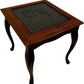 Wooden Coin Display Side Table Glass Top Brown Traditional Style (Pre-Loved)