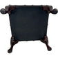 Dark Brown Tufted Footstool with Cabriole Legs (Pre-Loved)