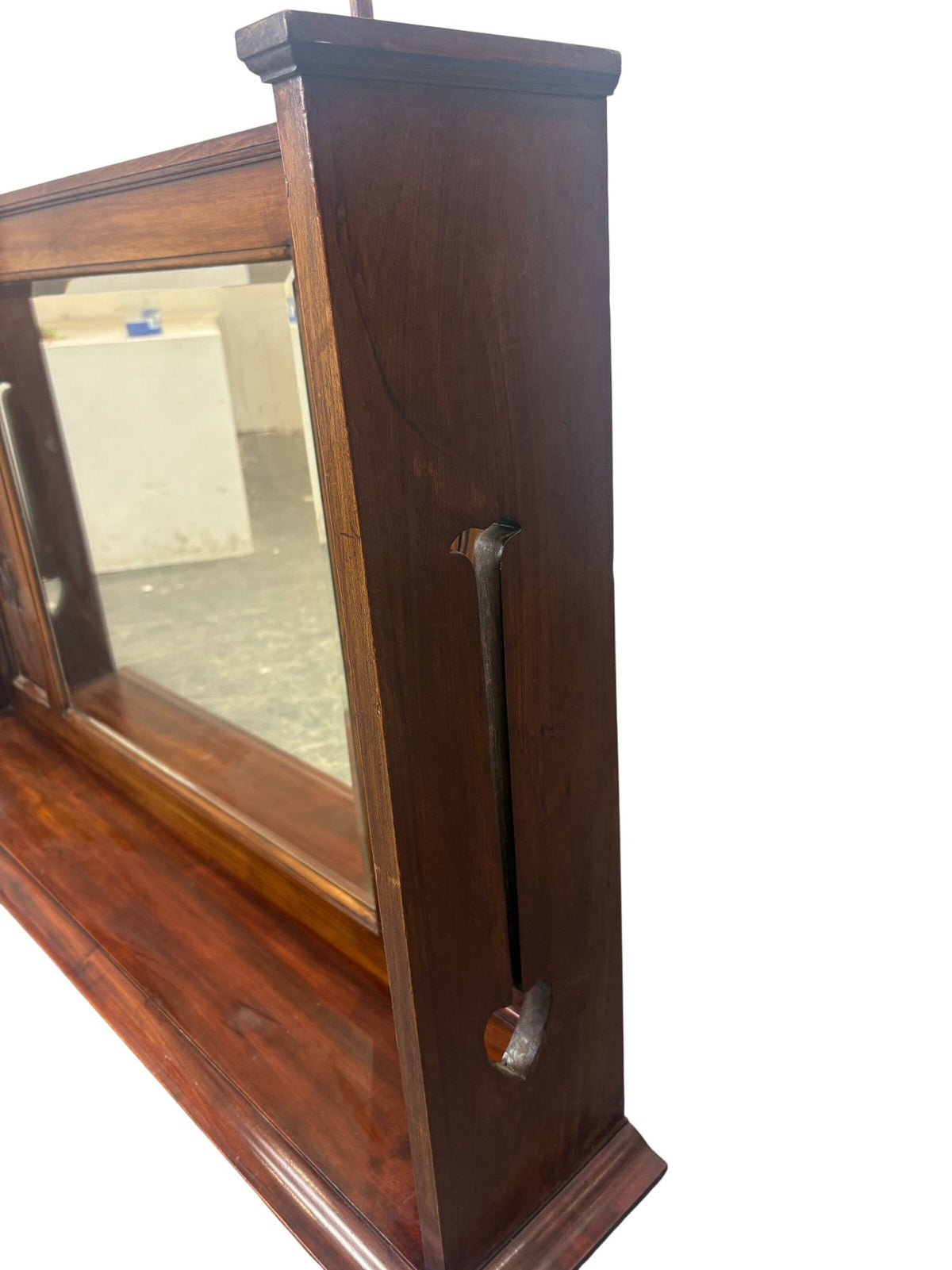 Vintage Wooden Framed Mirror with Carved Design (Pre-Loved)