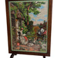 Vintage Tapestry Needlepoint Woven Wooden Fireplace Screen Stand (Pre-Loved)