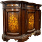 Antique Style Marquetry Curved Front Sideboard Floral Inlay (Pre-Loved)