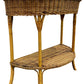 Natural Wicker Rattan 2 Tier Curved Console Table (Pre-Loved)