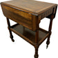 Vintage Drop Leaf Wooden Tea Trolley with Shelf & Castors (Pre-Loved)