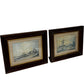 Pair Vintage Style Framed Maritime Coastal Sailing Boat Art Prints (Pre-Loved)