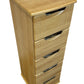 5 Drawer Mobile Storage Cabinet Oak Effect Tall Unit on Wheels (Pre-Loved)