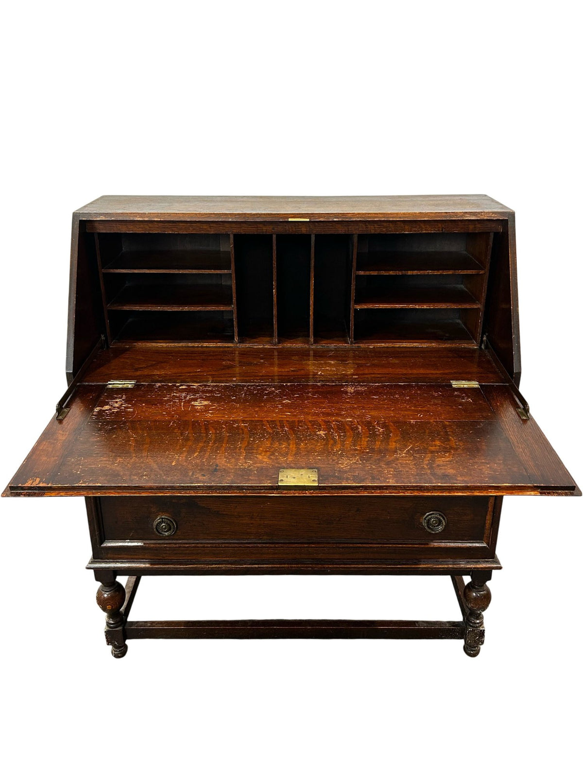 Vintage Drop Front Bureau Writing Desk with Drawers (Pre-Loved)