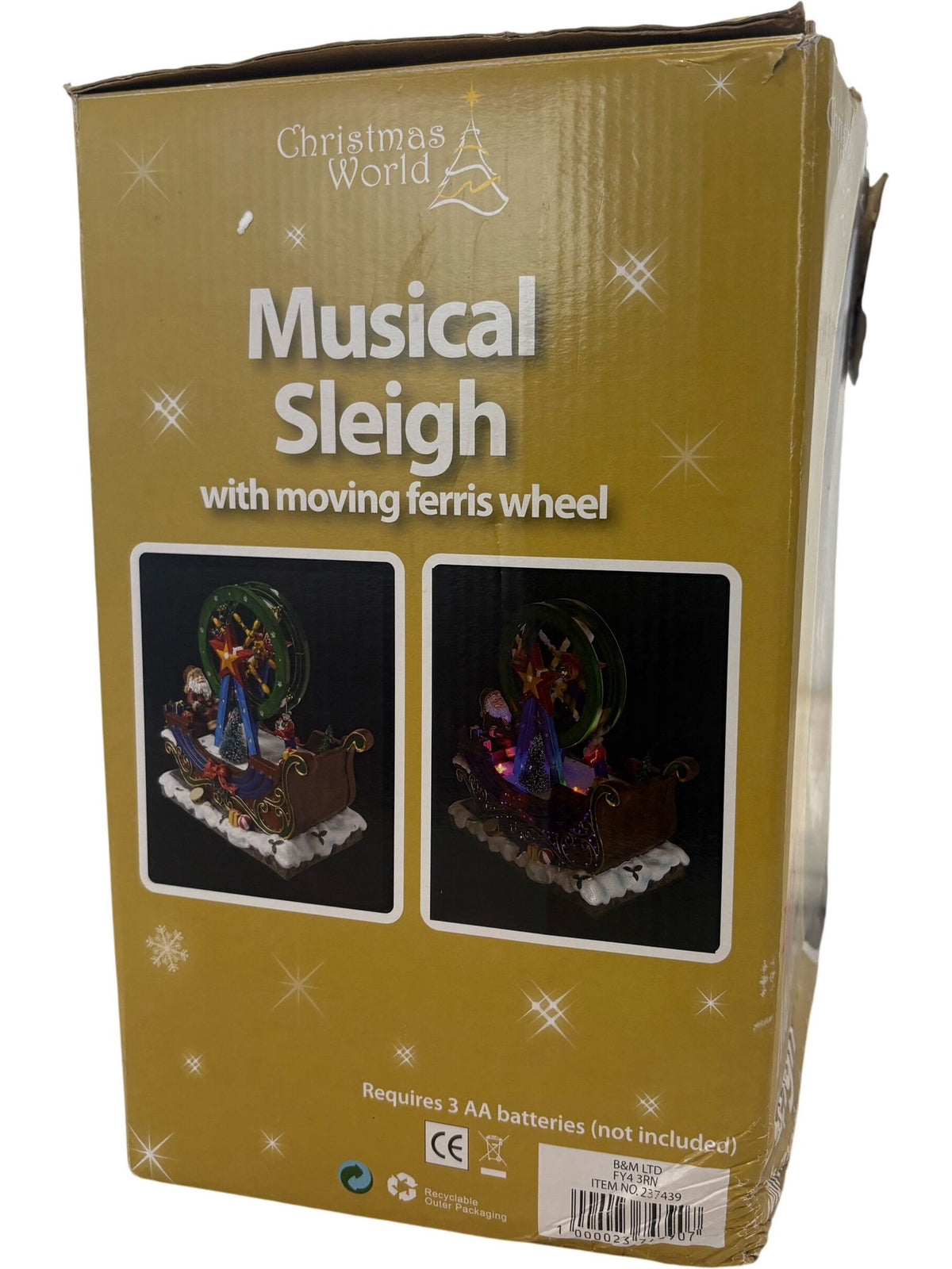 Christmas Sleigh With Moving Ferris Wheel Fibre Optic LED