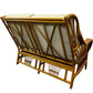 Rattan Two-Seater Conservatory Sofa with Beige Cushions Wicker Frame (Pre-Loved)