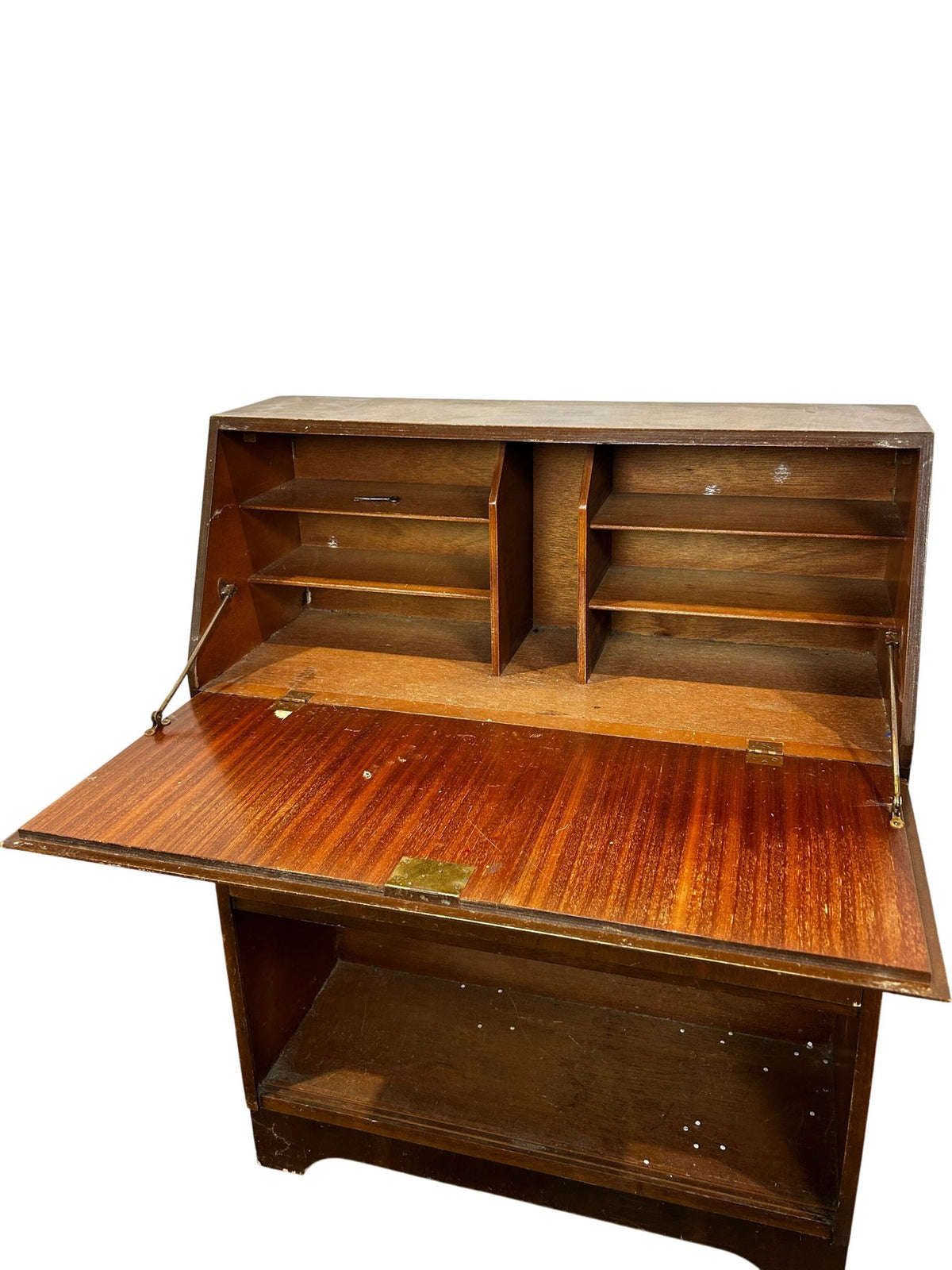 Wooden Drop-Front Writing Bureau with Drawers & Shelf (Pre-Loved)