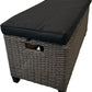 Outdoor Rattan Effect Storage Bench Ottoman Black Cushion Garden (Pre-Loved)