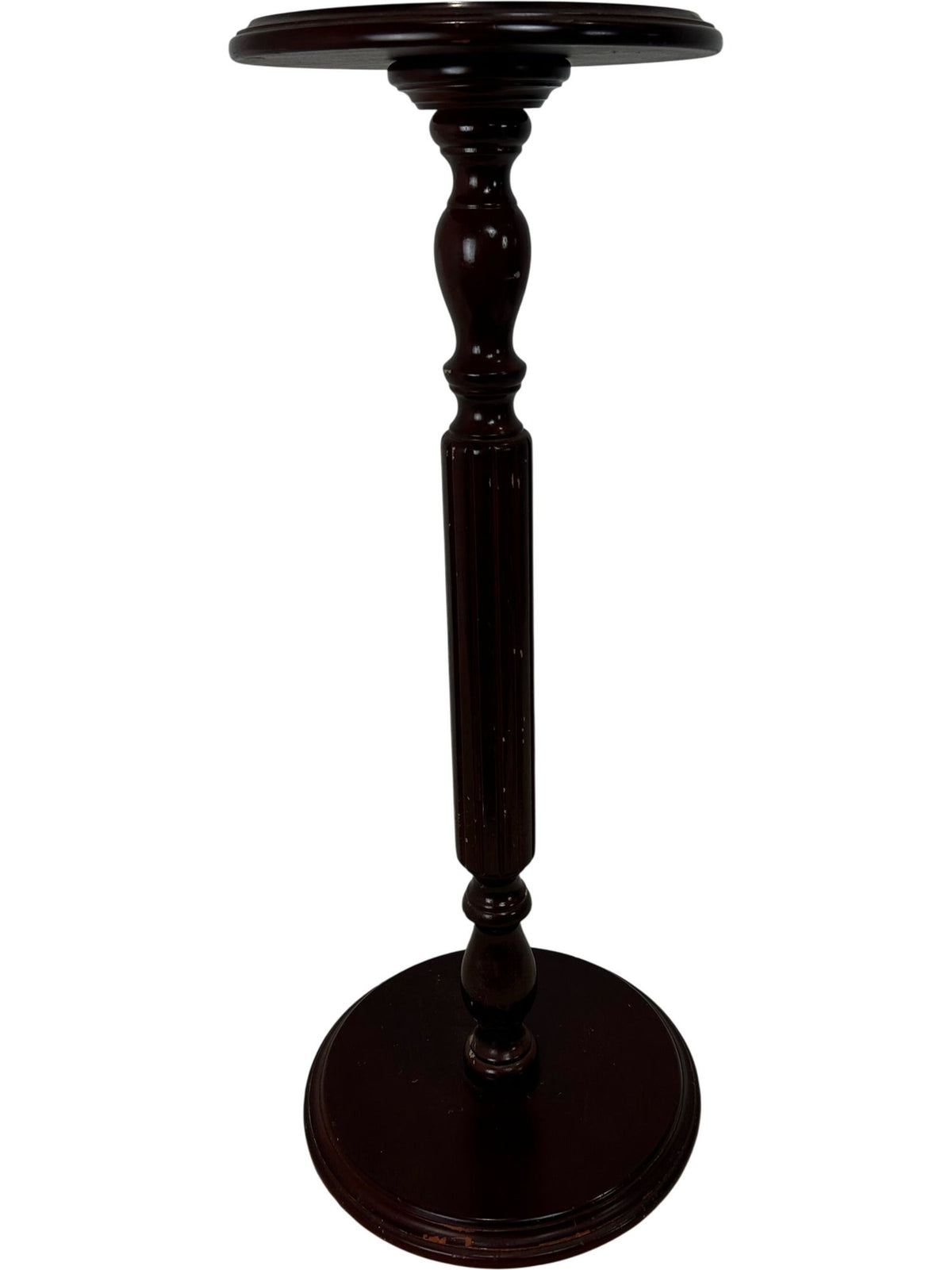 Vintage Style Wooden Pedestal Plant Stand Round Tall Display Table (Pre-Loved)