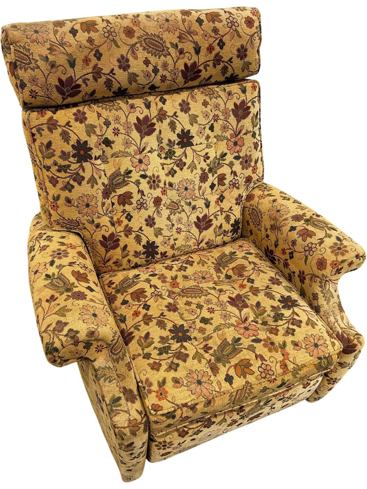 Floral Manual Recliner Armchair High Back with Footrest (Pre-Loved)
