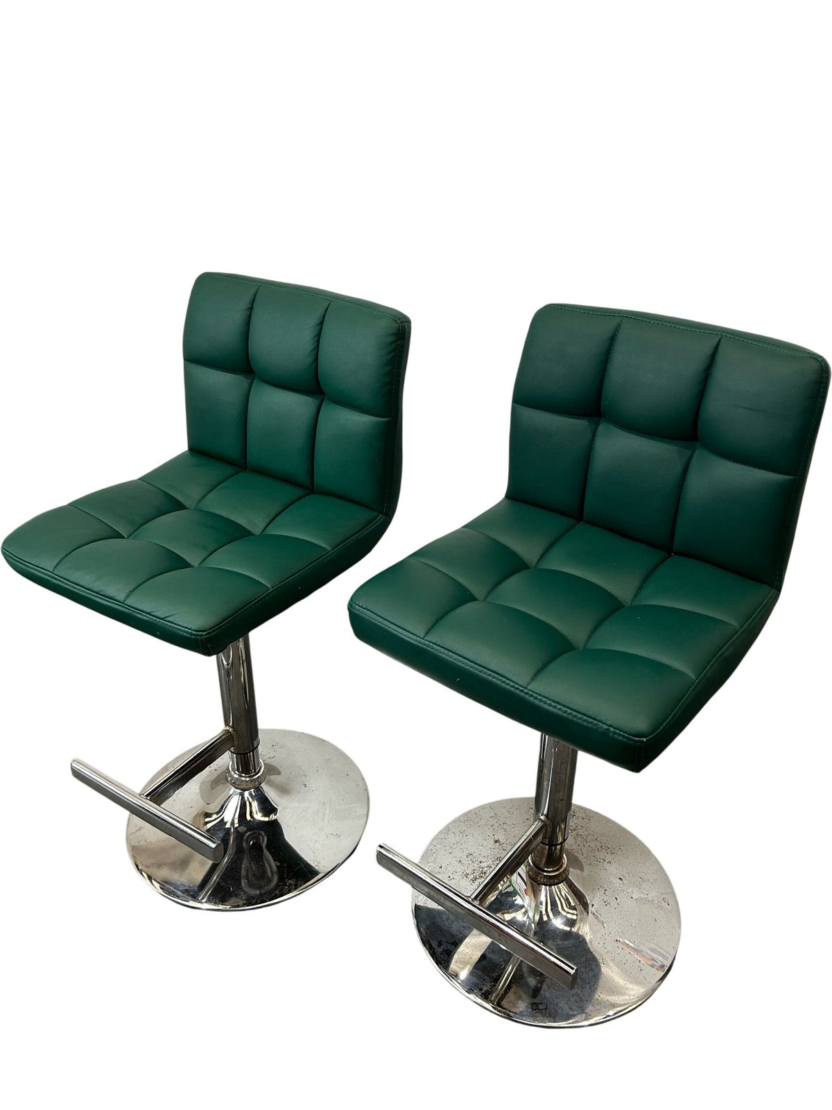 Green Bar Stools Adjustable Height (Pre-Loved)
