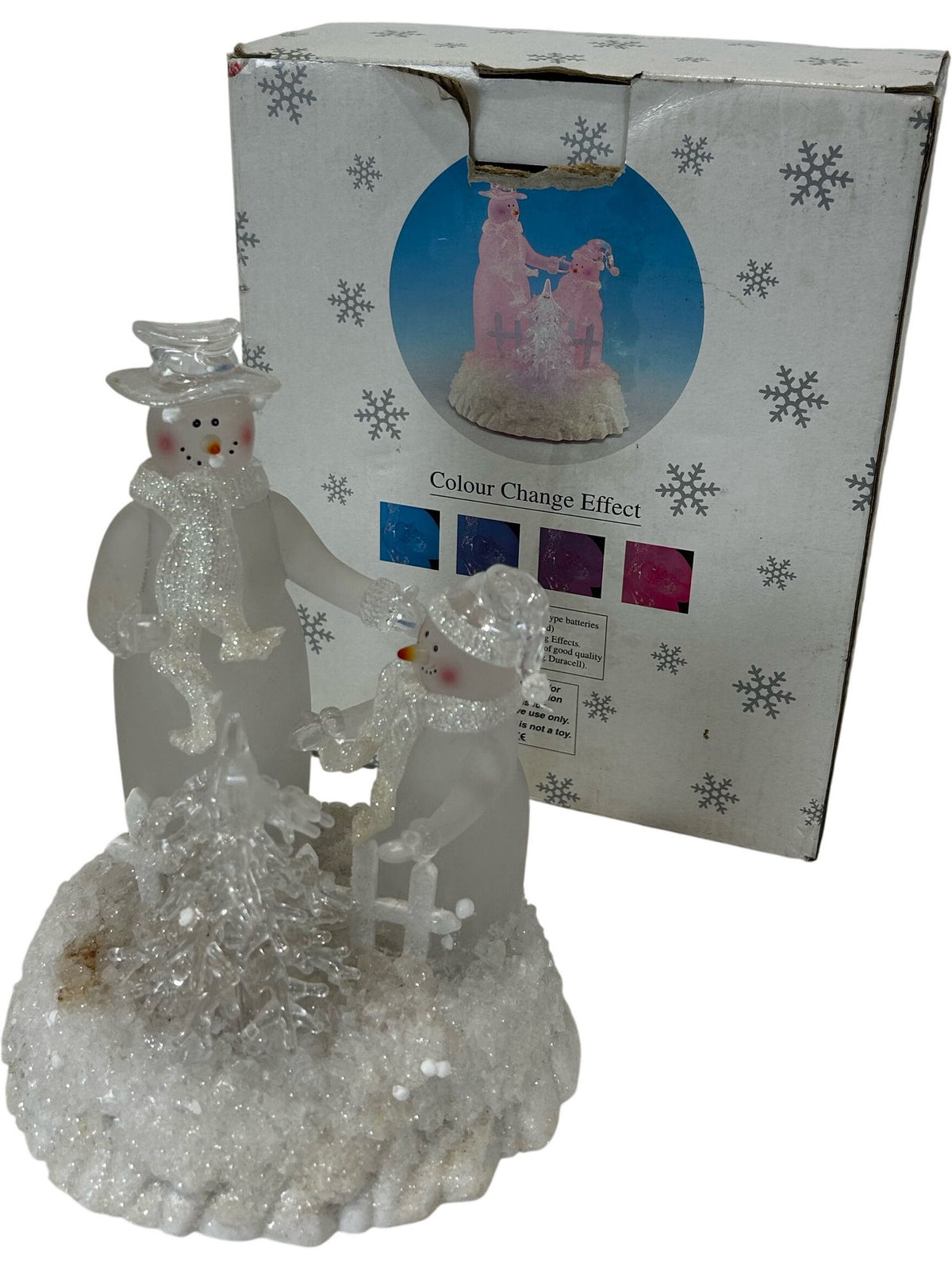 Frosted Snowman Colour Changing LED Christmas Tabletop Decoration (Pre-Loved)