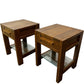 Wooden End Tables with Glass Shelf (Pre-Loved)