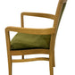 Pair Of Honey Oak Green Moss Upholstered Dining Chairs (Pre-Loved)