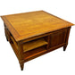 Wooden Square Coffee Table with Drawers & Open Storage (Pre-Loved)