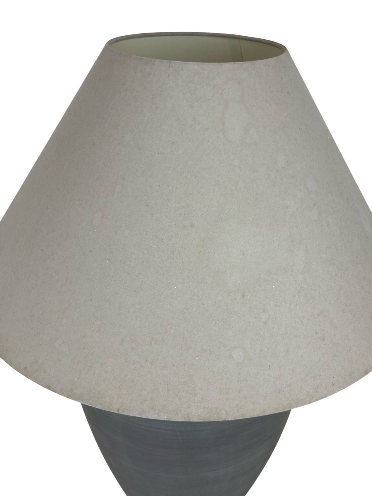 Serviced Grey Ceramic Table Lamp Drum Shade (Pre-Loved)