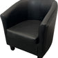 Black Faux Leather Accent Chair Armchair Upholstered (Pre-Loved)