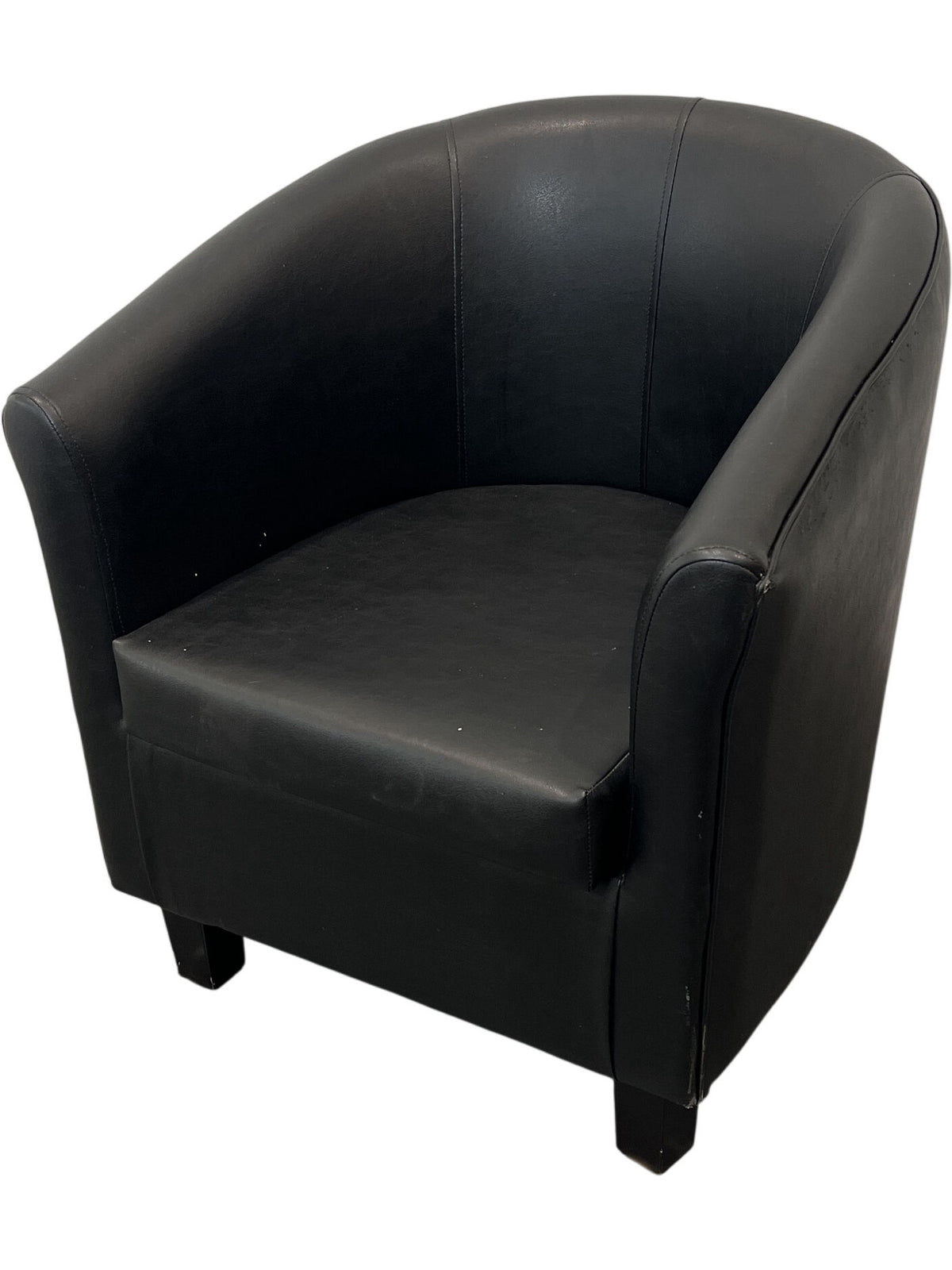 Black Faux Leather Accent Chair Armchair Upholstered (Pre-Loved)
