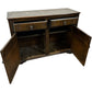 Dark Wood Sideboard with 2 Drawers 2 Door Cupboard Carved Detail (Pre-Loved)