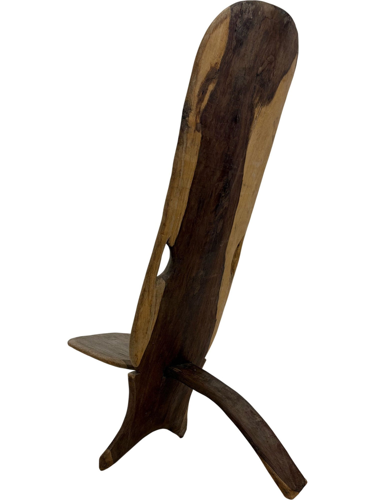 Unique Carved Wooden Chair with Artistic Backrest (Pre-Loved)