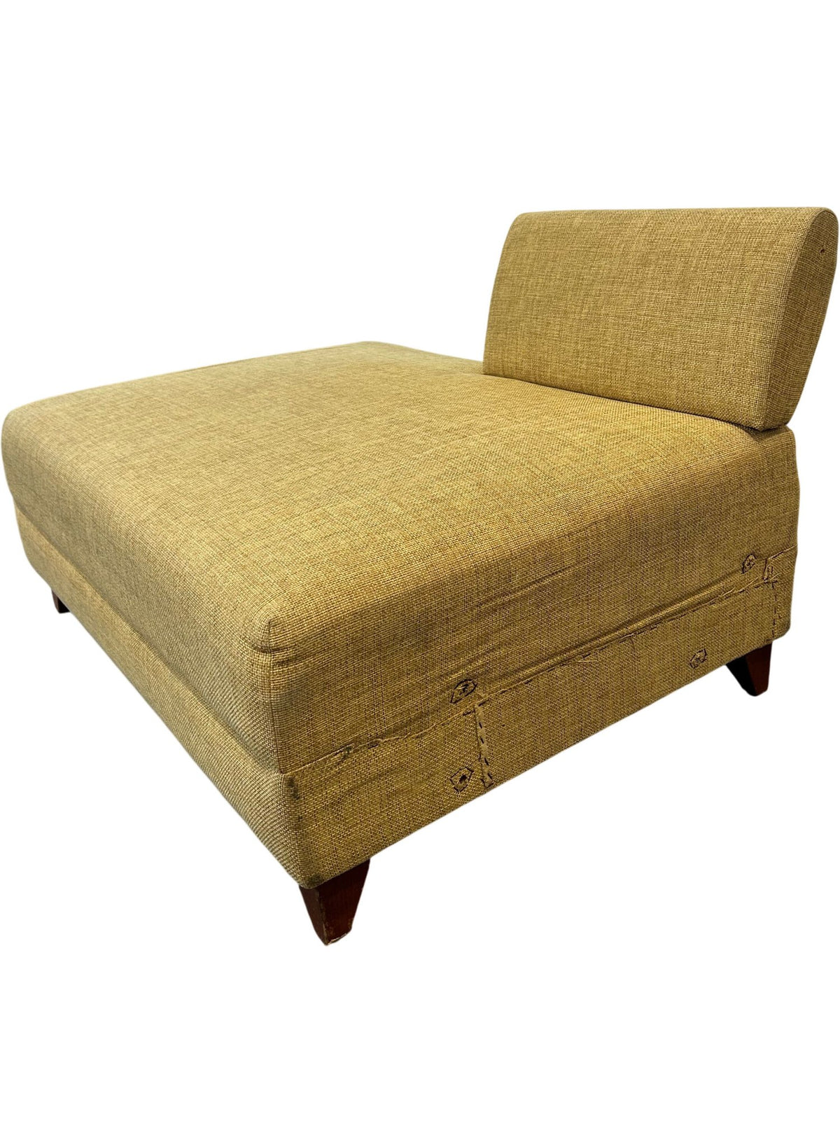 Mid Century Style Mustard Fabric Chaise Lounge Armless Daybed (Pre-Loved)