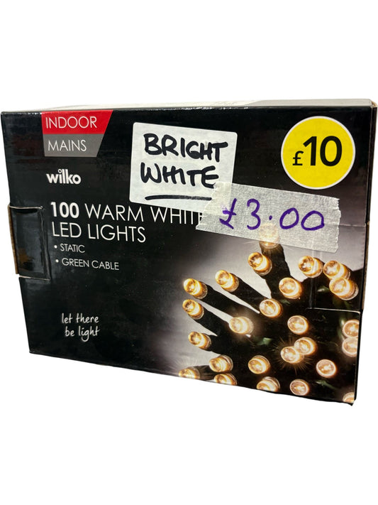 Wilko LED Lights Warm White 100 Lights Indoor (Unused)