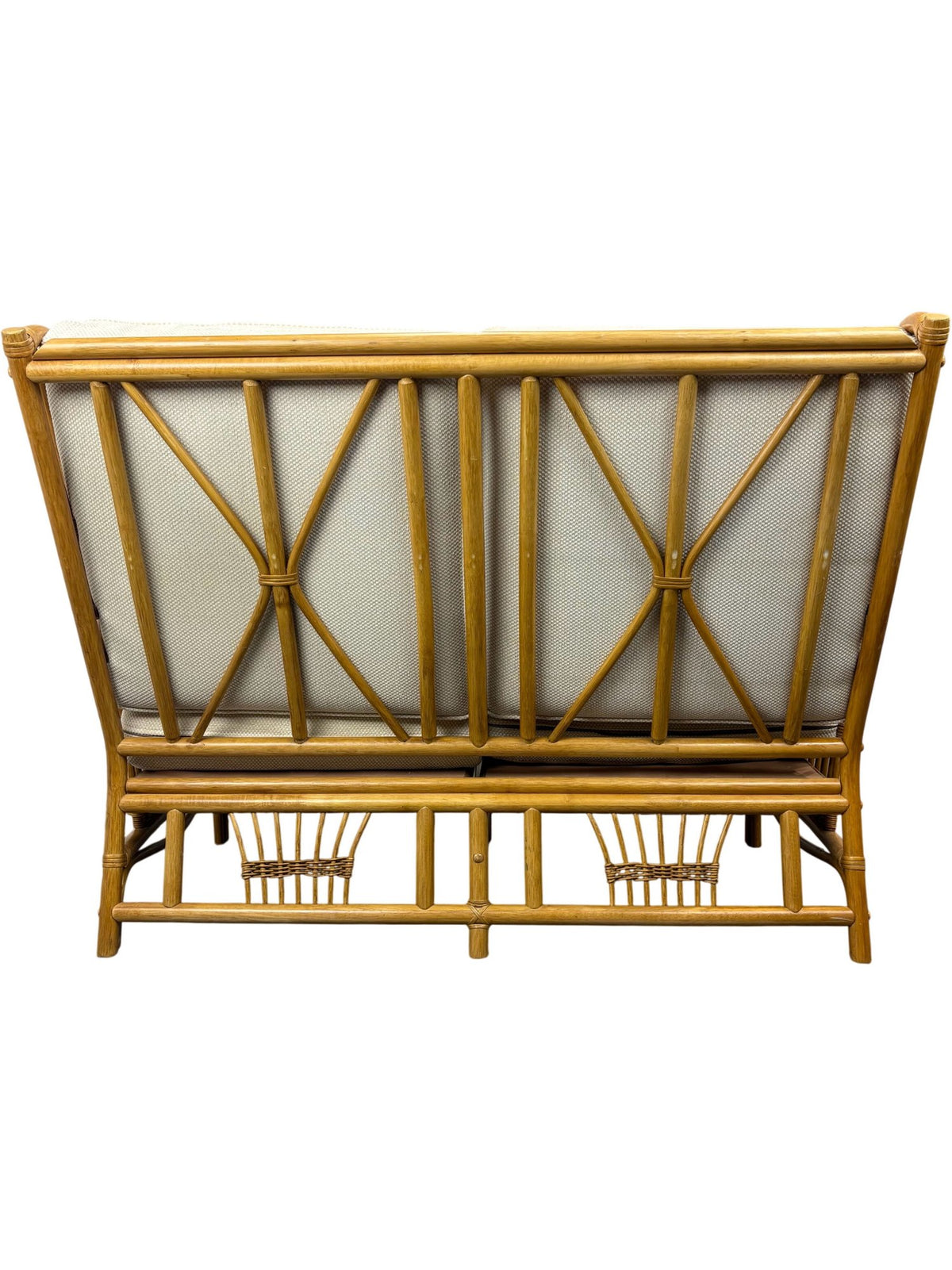 Vintage Bamboo Rattan Conservatory Sofa Two Seater Cane Frame (Pre-Loved)