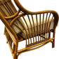 Rattan Two-Seater Conservatory Sofa with Beige Cushions Wicker Frame (Pre-Loved)