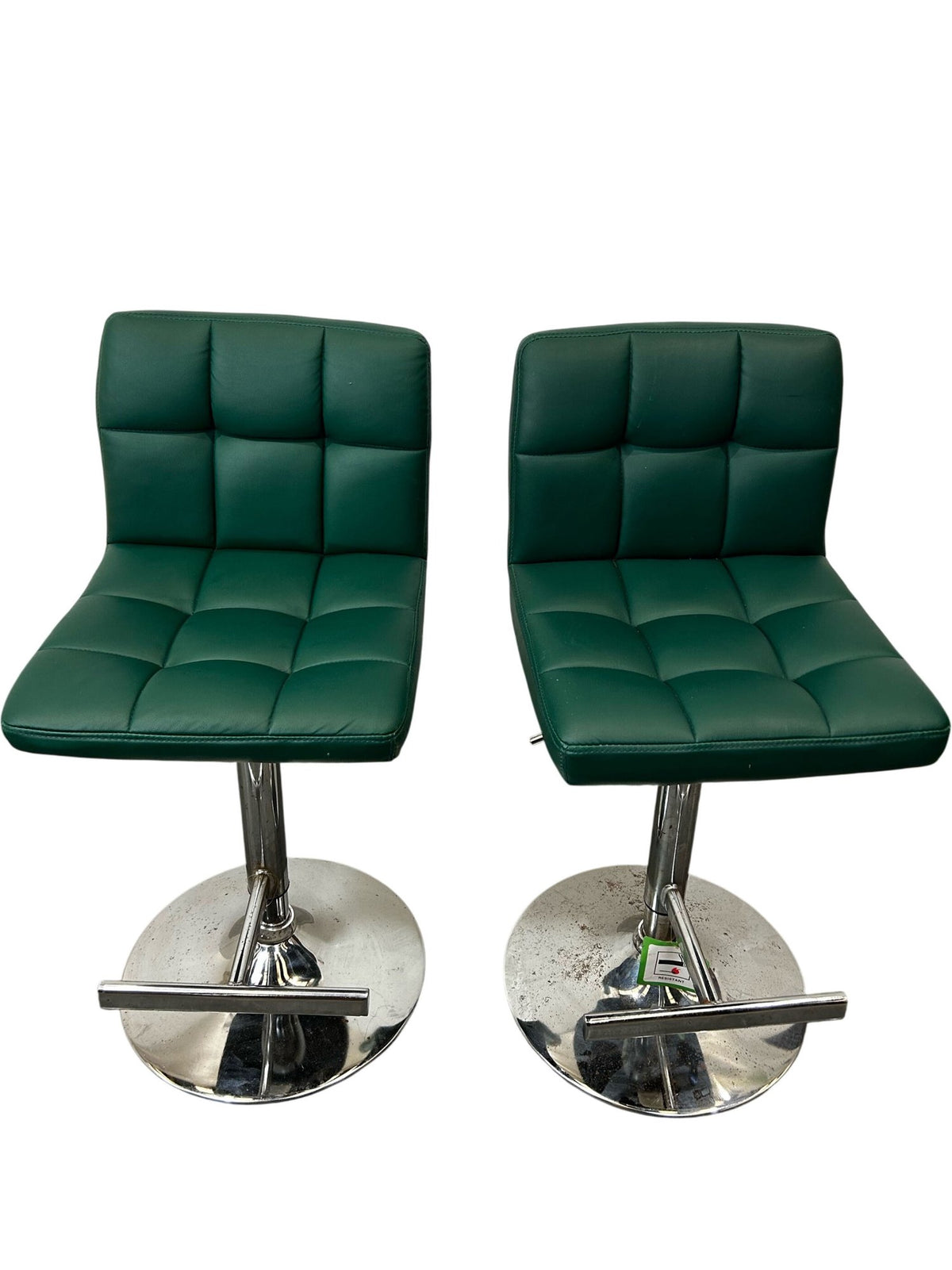 Green Bar Stools Adjustable Height (Pre-Loved)