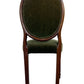 Vintage Classic Dark Wood Green Velvet Wooden Upholstered Chair (Pre-Loved)