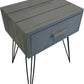 Grey One Drawer Bedside Table with Hairpin Legs (Pre-Loved)