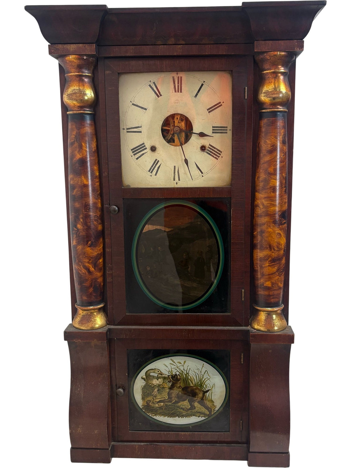 Vintage Wooden Wall Clock with Roman Numerals (Pre-Loved)