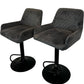Pair of Grey Adjustable Swivel Bar Stools (Pre-Loved)