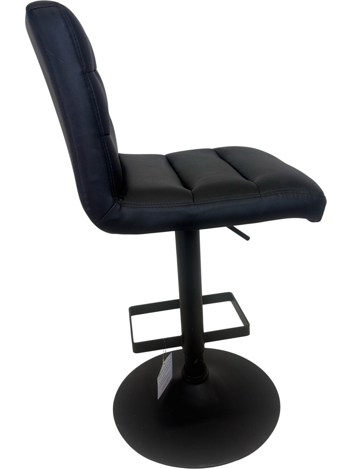 Adjustable Bar Stool Black Faux Leather (Pre-Loved)