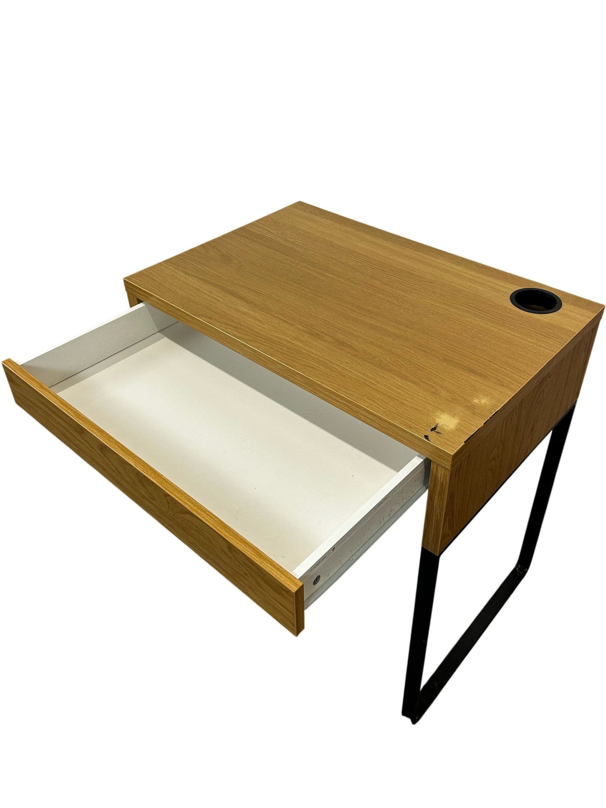 Modern Wooden Office Desk with Drawer and Cable Management (Pre-Loved)