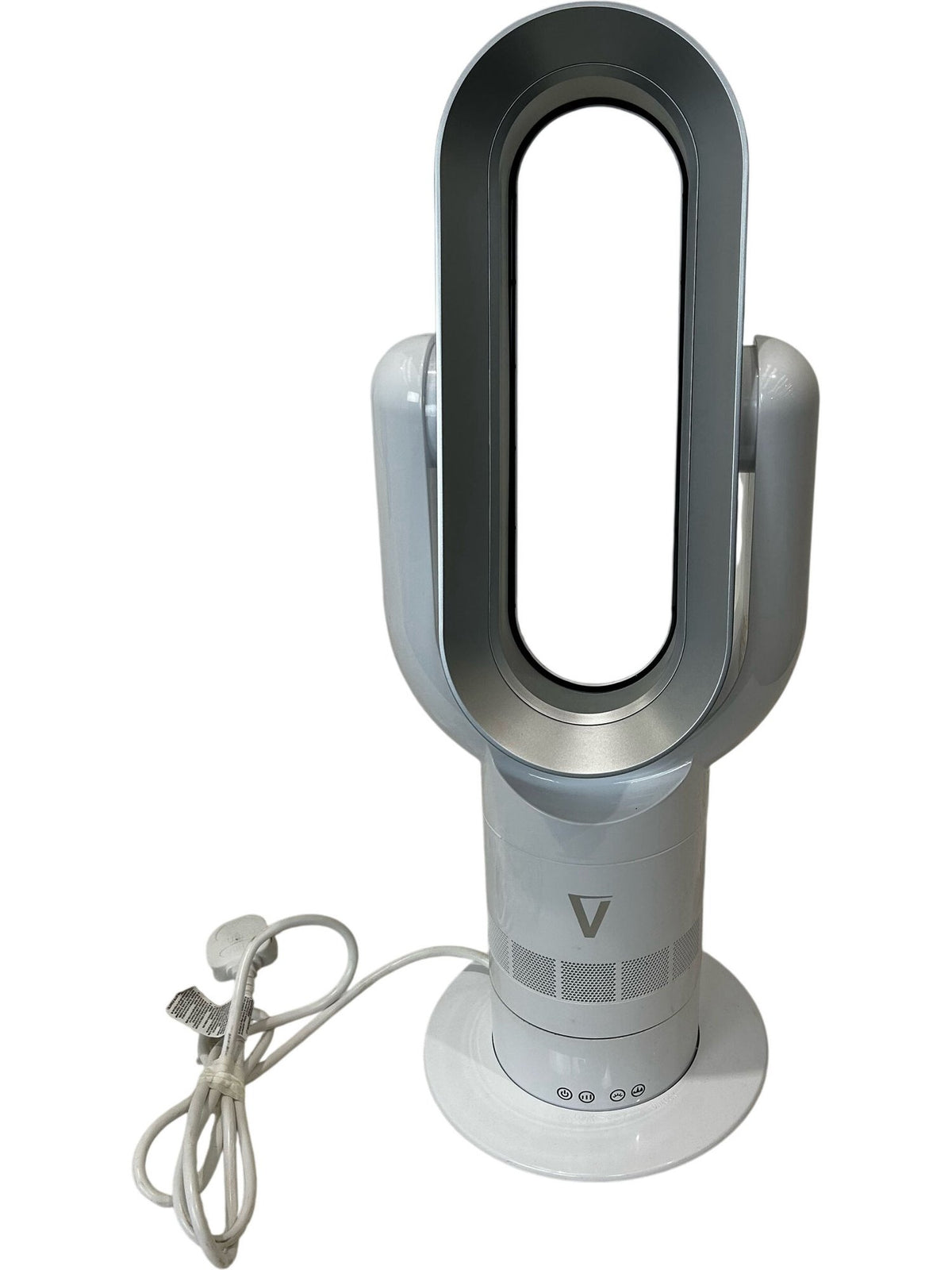 Bladeless Hot & Cool Fan Heater White Silver Oscillating 66cm (Pre-Loved)