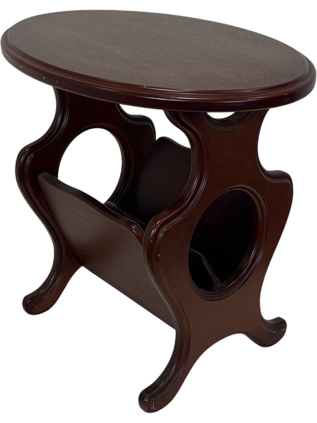 Vintage Mid Century Style Wooden Magazine Vinyl Holder Table (Pre-Loved)
